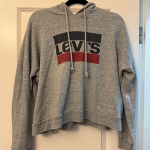 Levi's Gray Women's Cropped Hoodie Sweater